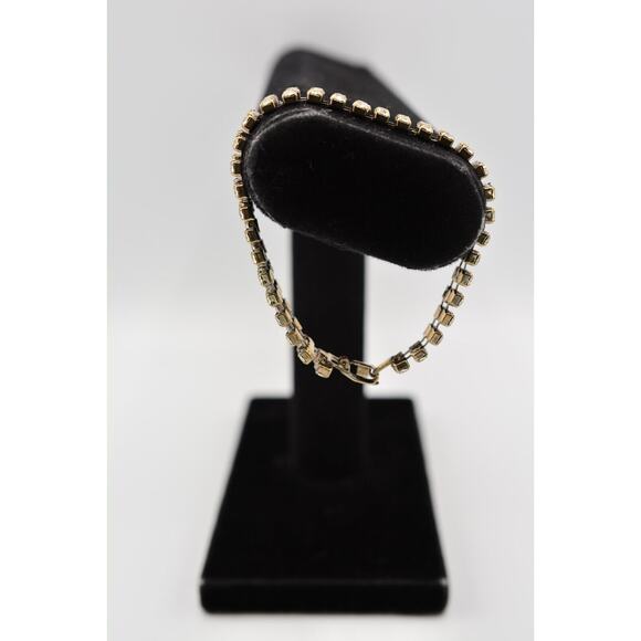 Vintage Crystal Bracelet Prong Rhinestone Silver Tone Sparkling Shiny 1980s BinO - Picture 5 of 12